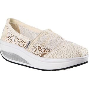 New Bill & Candy Women's Mesh Slip-On Sneaker, 7.5 US, Beige